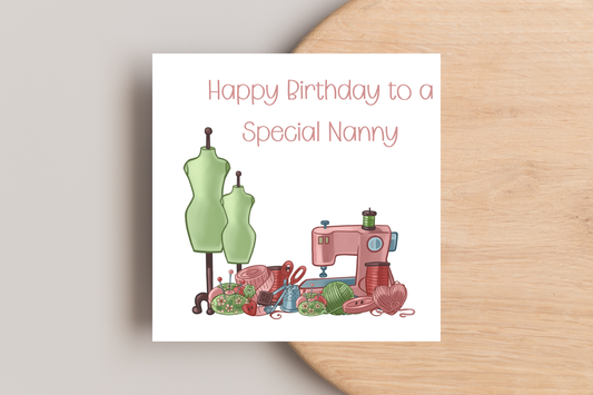 Personalised Sewing Themed Birthday Card