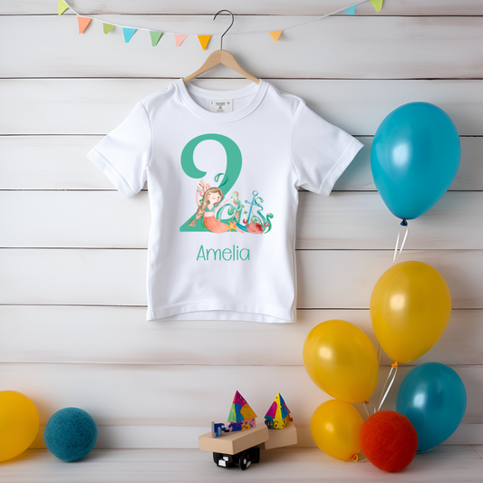 Personalised Mermaid Birthday T shirt