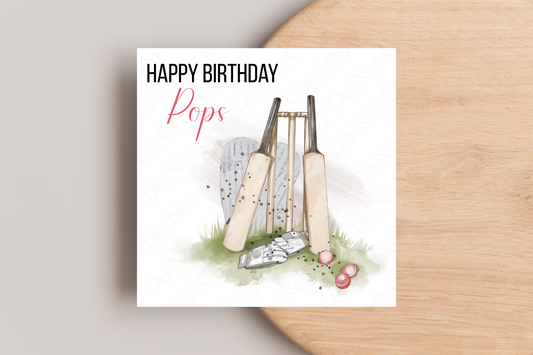 Personalised Cricket Birthday Card