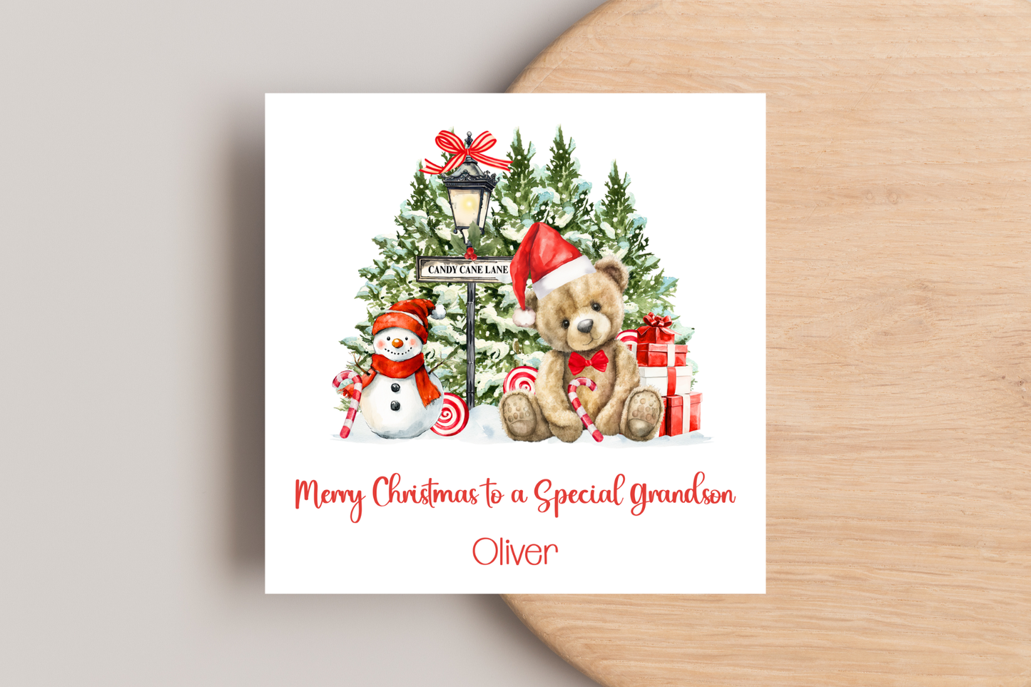 Personalised Teddy Bear Christmas Card