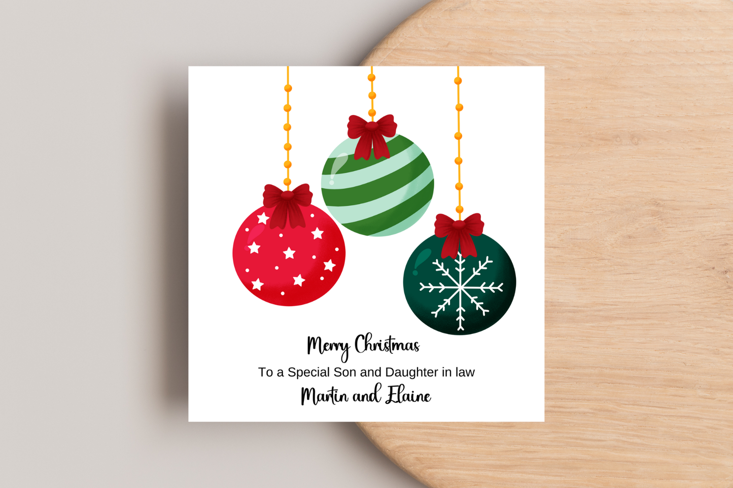 Personalised Bauble Christmas Card