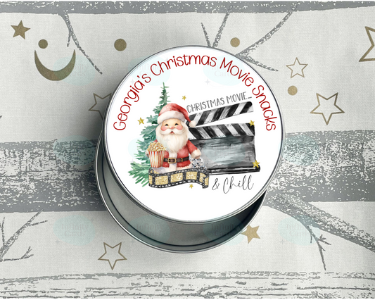 Personalised Christmas Movie Treat Tin