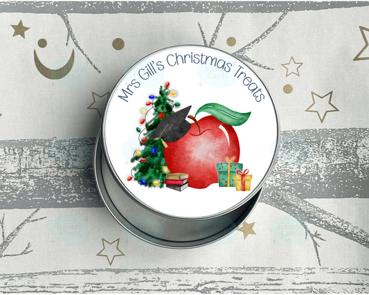 Personalised Teacher Christmas Treat Tin