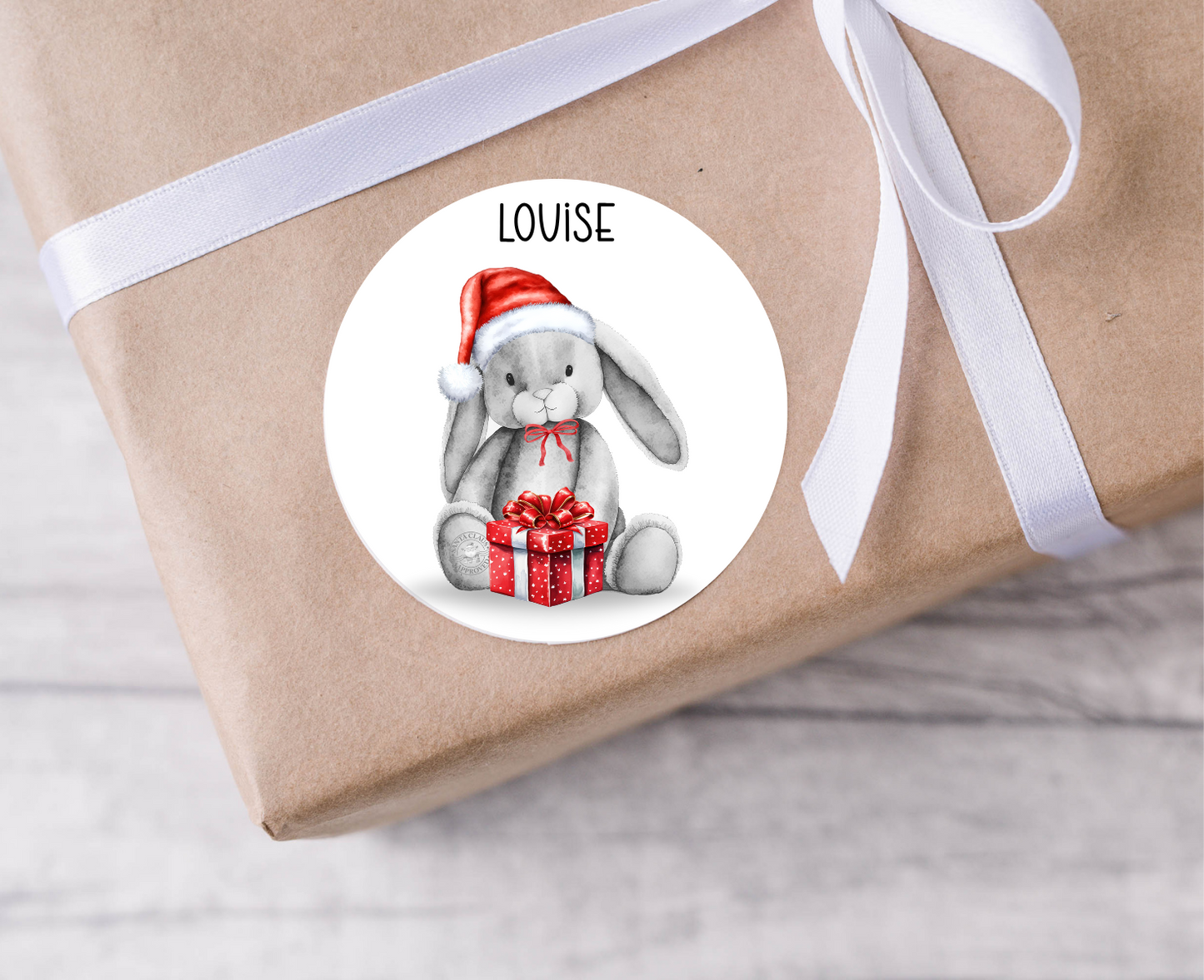 Personalised Christmas Bunny Christmas Present Labels