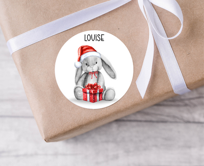 Personalised Christmas Bunny Christmas Present Labels