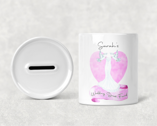 Personalised Wedding Dress Fund Money Box