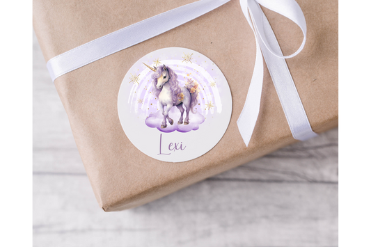 Personalised Unicorn Christmas Present Labels