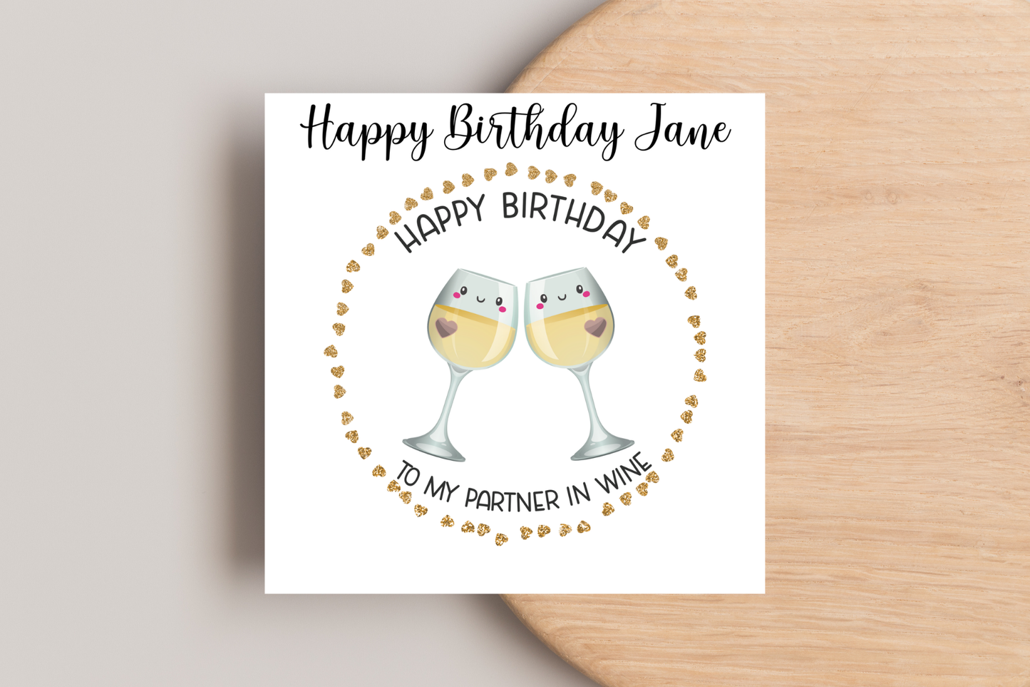 Personalised Partner in Wine Birthday Card
