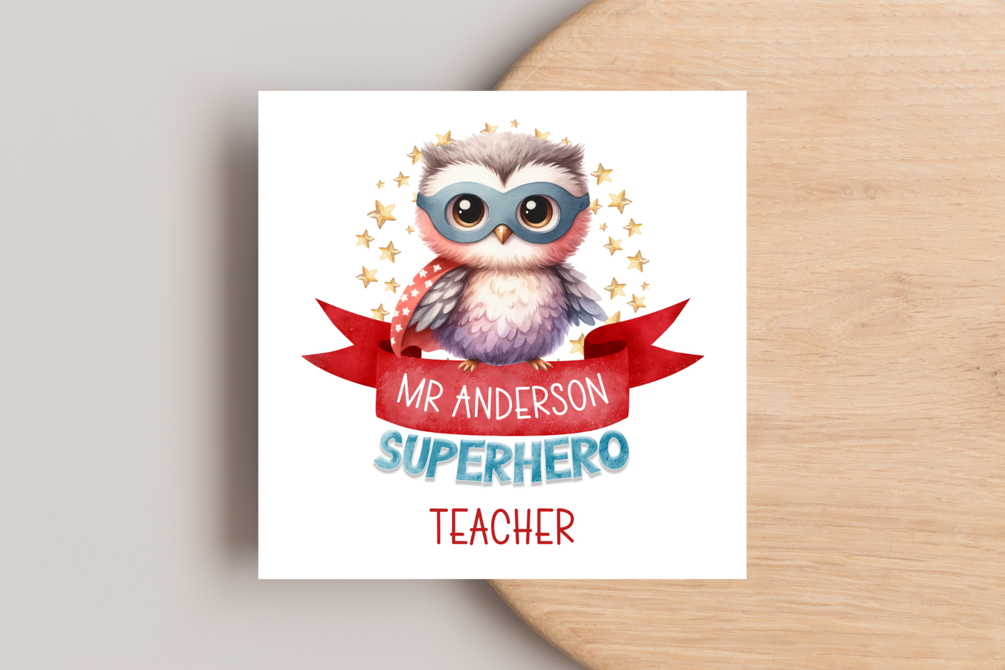 Personalised Superhero Teacher Card
