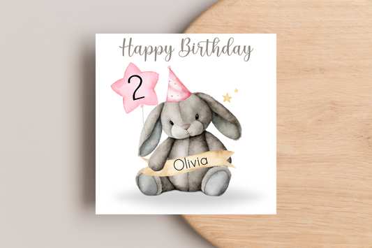 Personalised Birthday Bunny Birthday Card