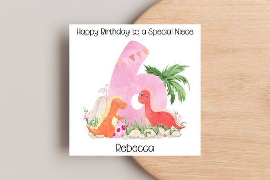 Personalised Dinosaur Birthday Card
