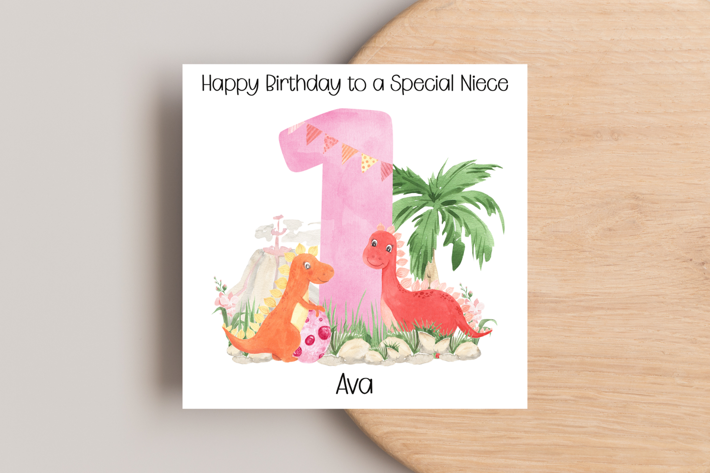 Personalised Dinosaur Birthday Card