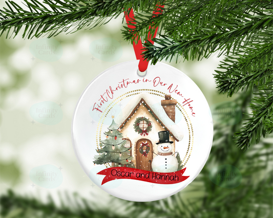 Personalised First Christmas in Our New Home Christmas Tree Decoration