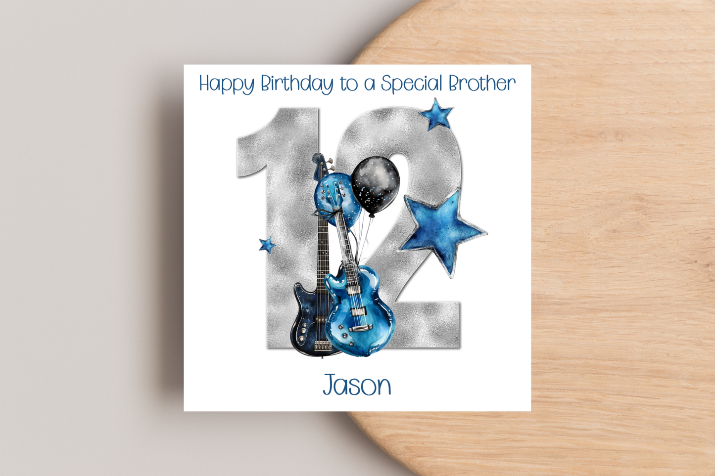 Personalised Guitar Birthday Card