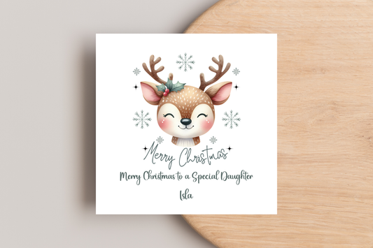 Personalised Reindeer Christmas Card