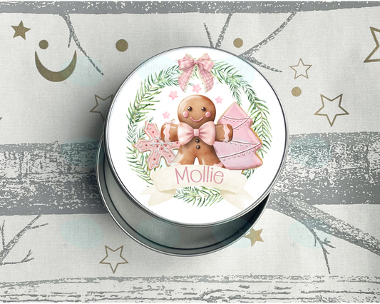 Personalised  Gingerbread Christmas Treats Tin