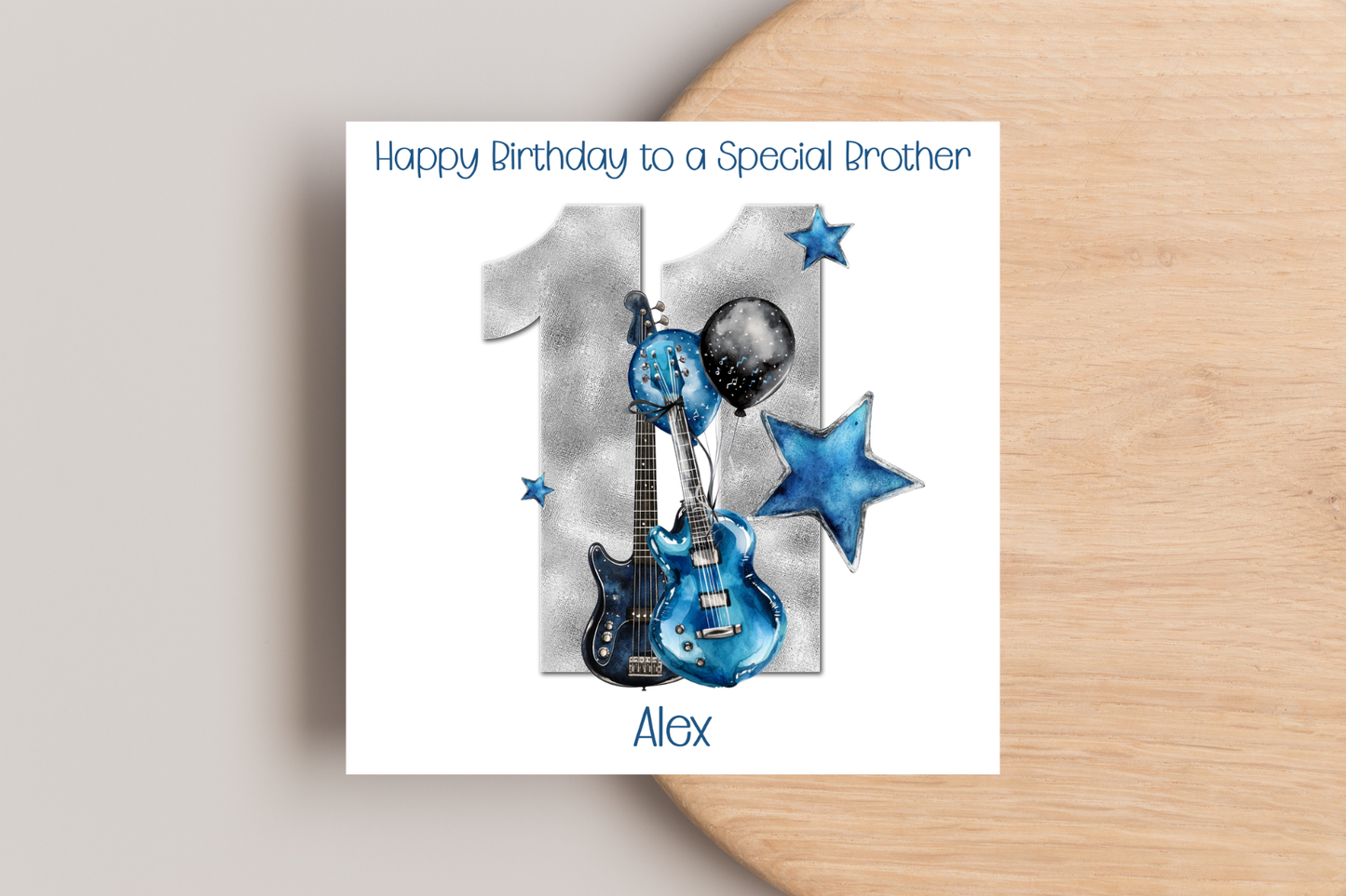 Personalised Guitar Birthday Card