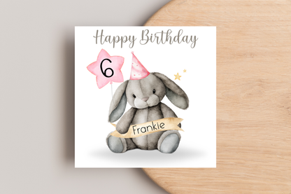 Personalised Birthday Bunny Birthday Card