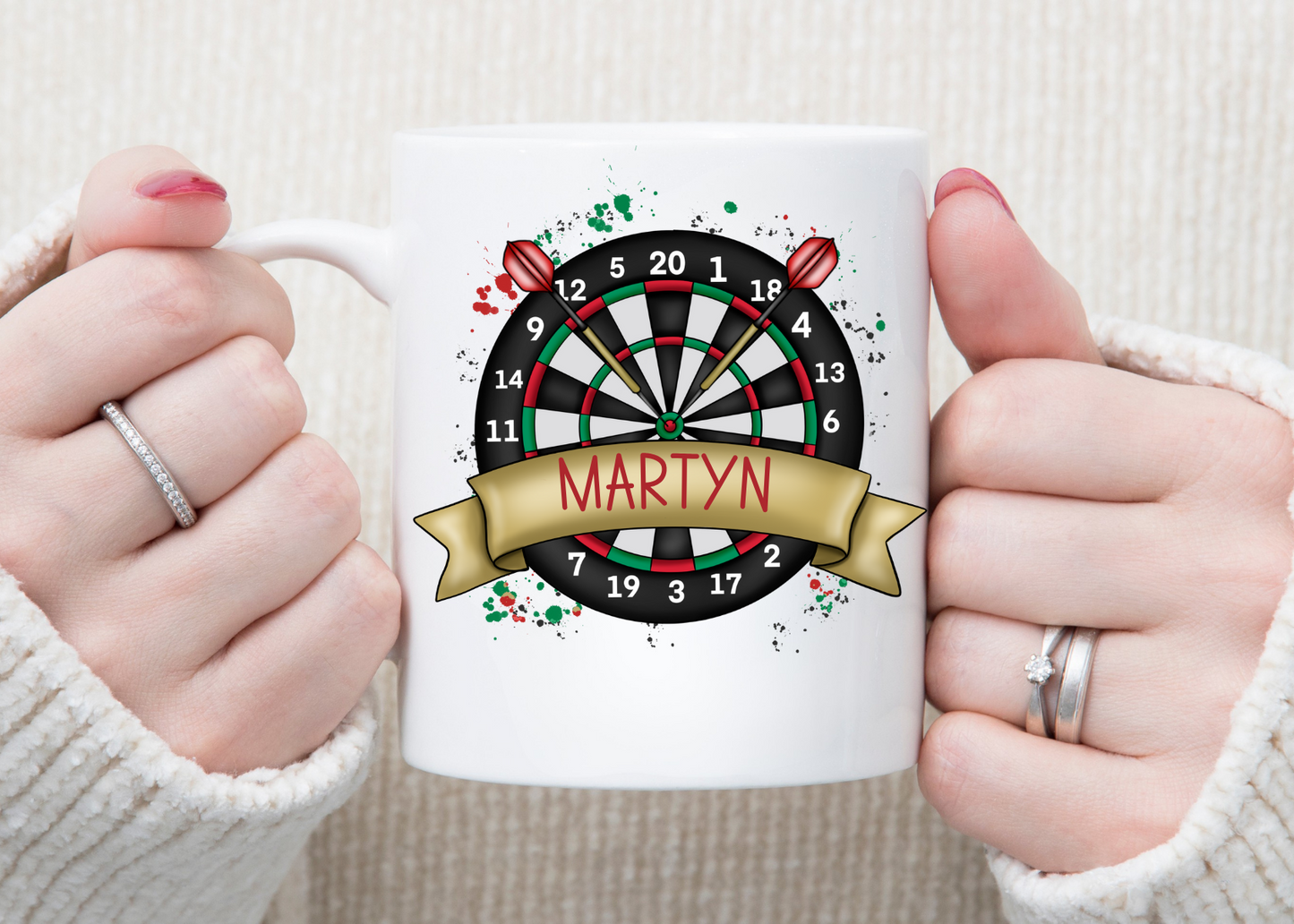 Personalised Darts Themed Mug
