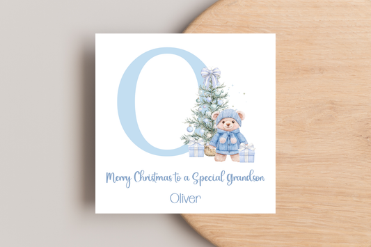 Personalised Teddy Bear Christmas Card