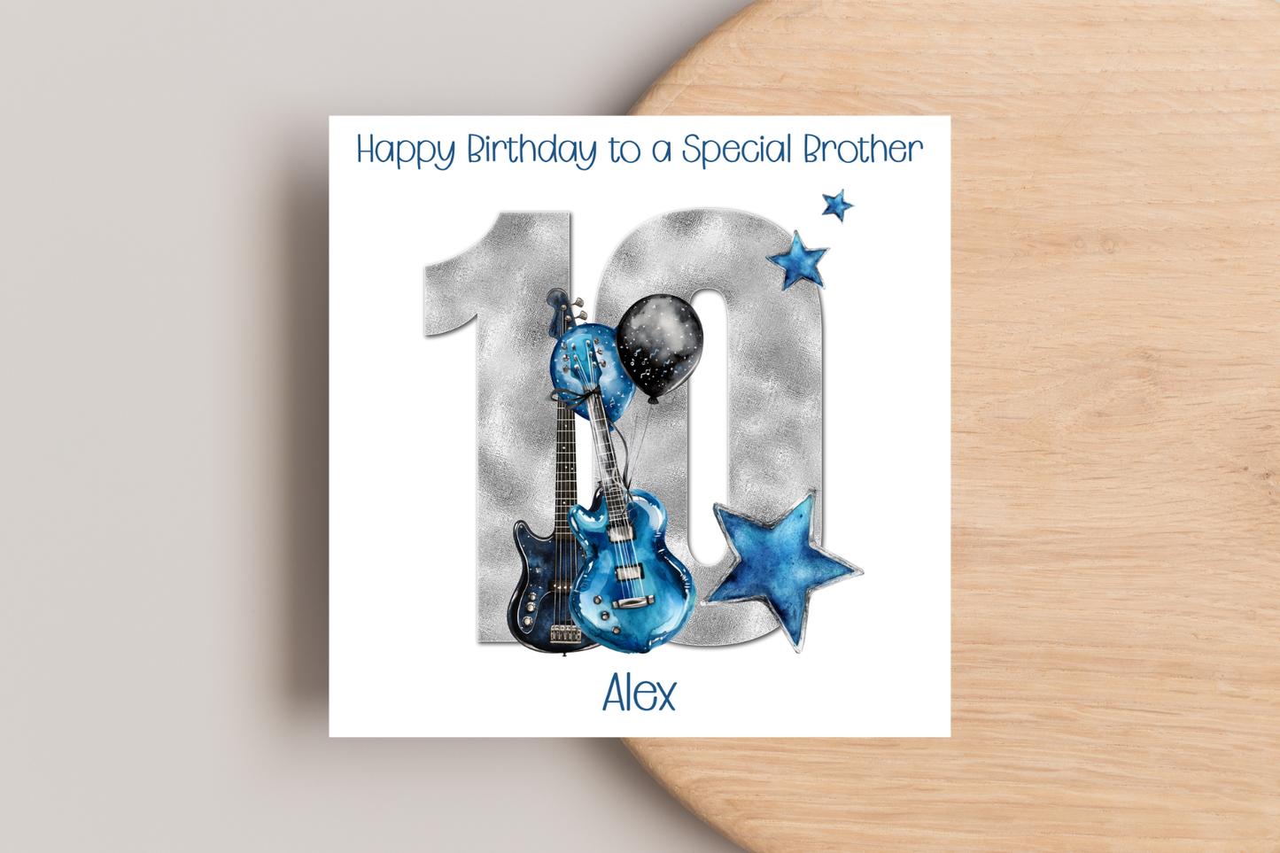 Personalised Guitar Birthday Card