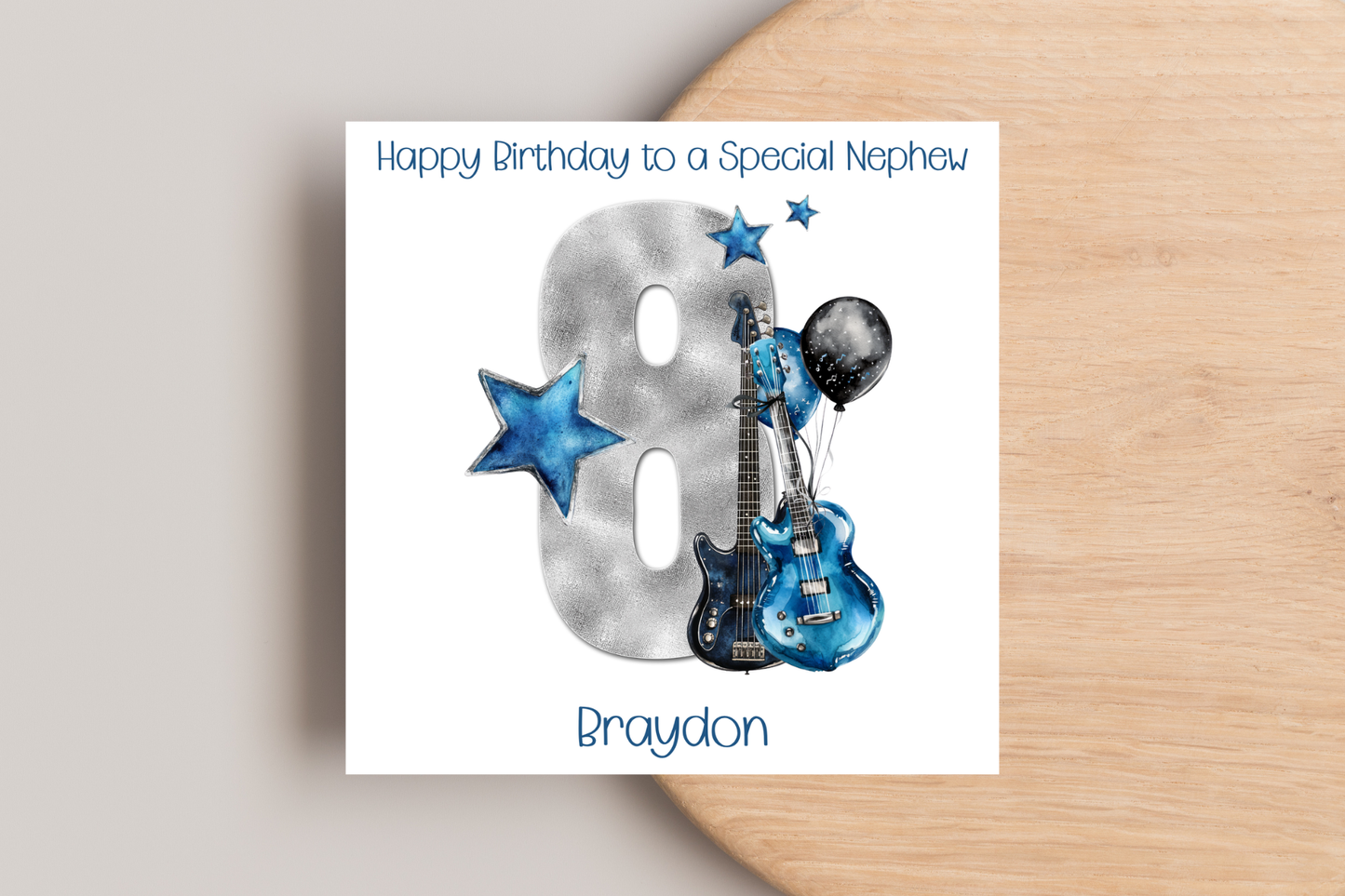Personalised Guitar Birthday Card