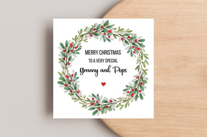 Personalised Christmas Wreath Christmas Card