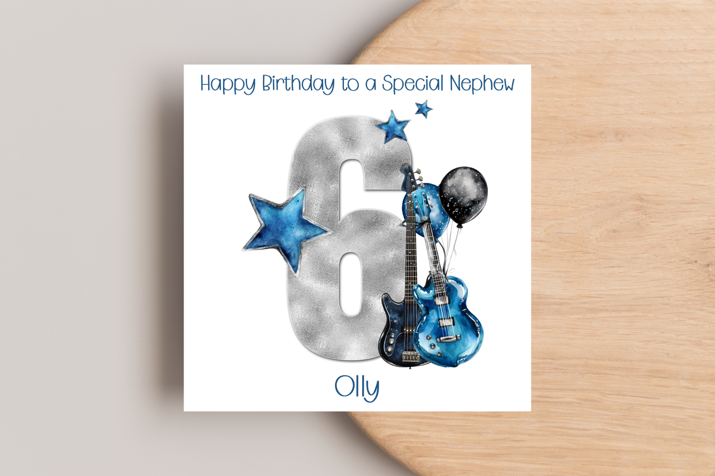 Personalised Guitar Birthday Card
