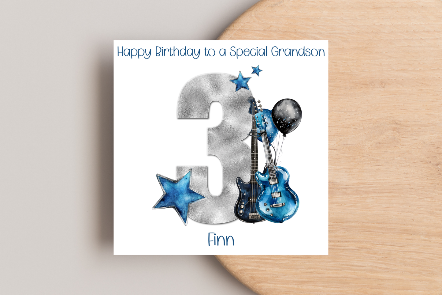 Personalised Guitar Birthday Card