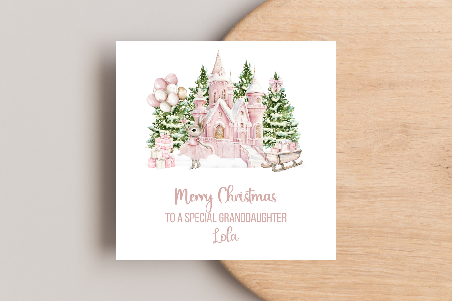 Personalised Winter Bunny Christmas card