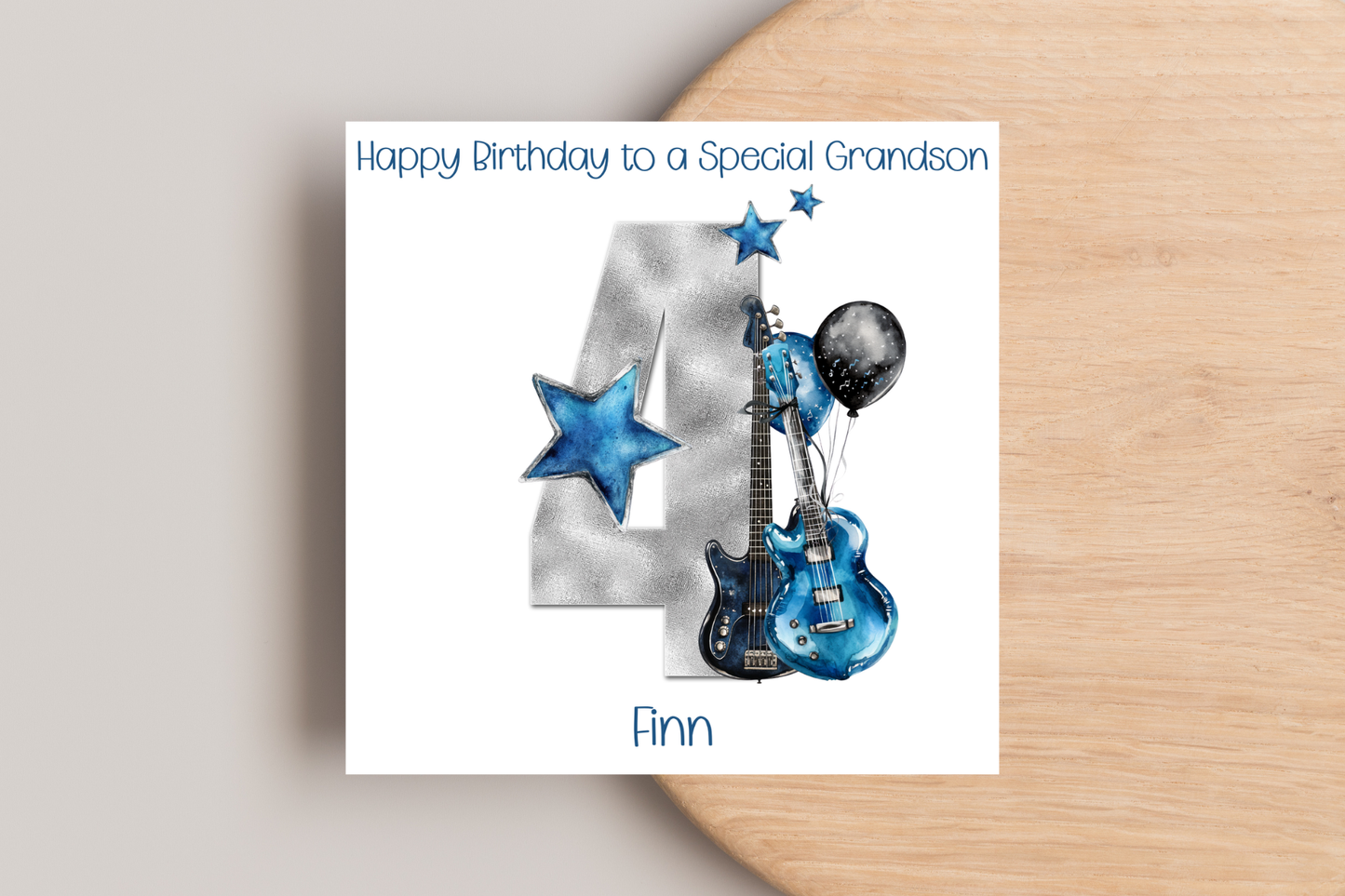 Personalised Guitar Birthday Card
