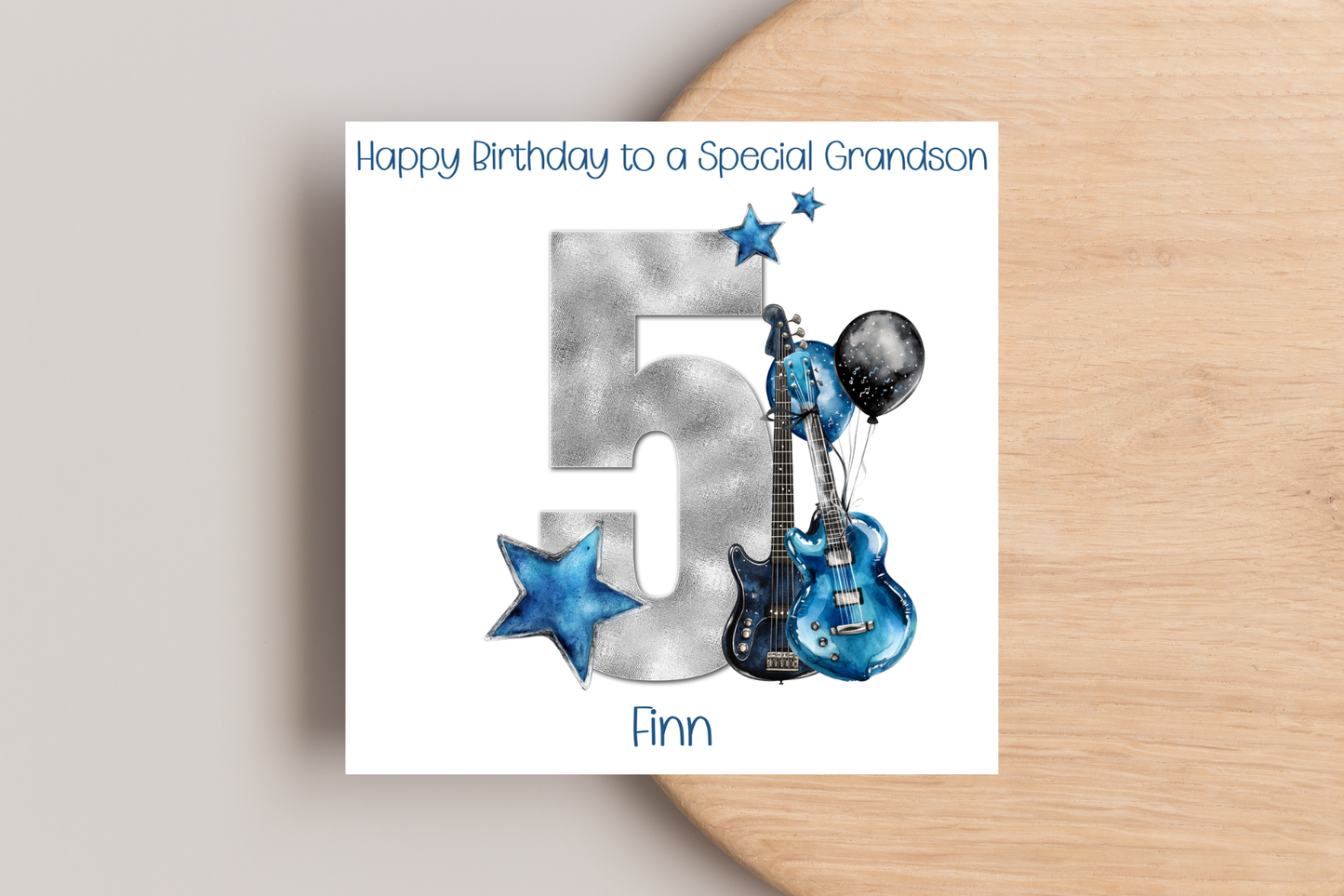 Personalised Guitar Birthday Card