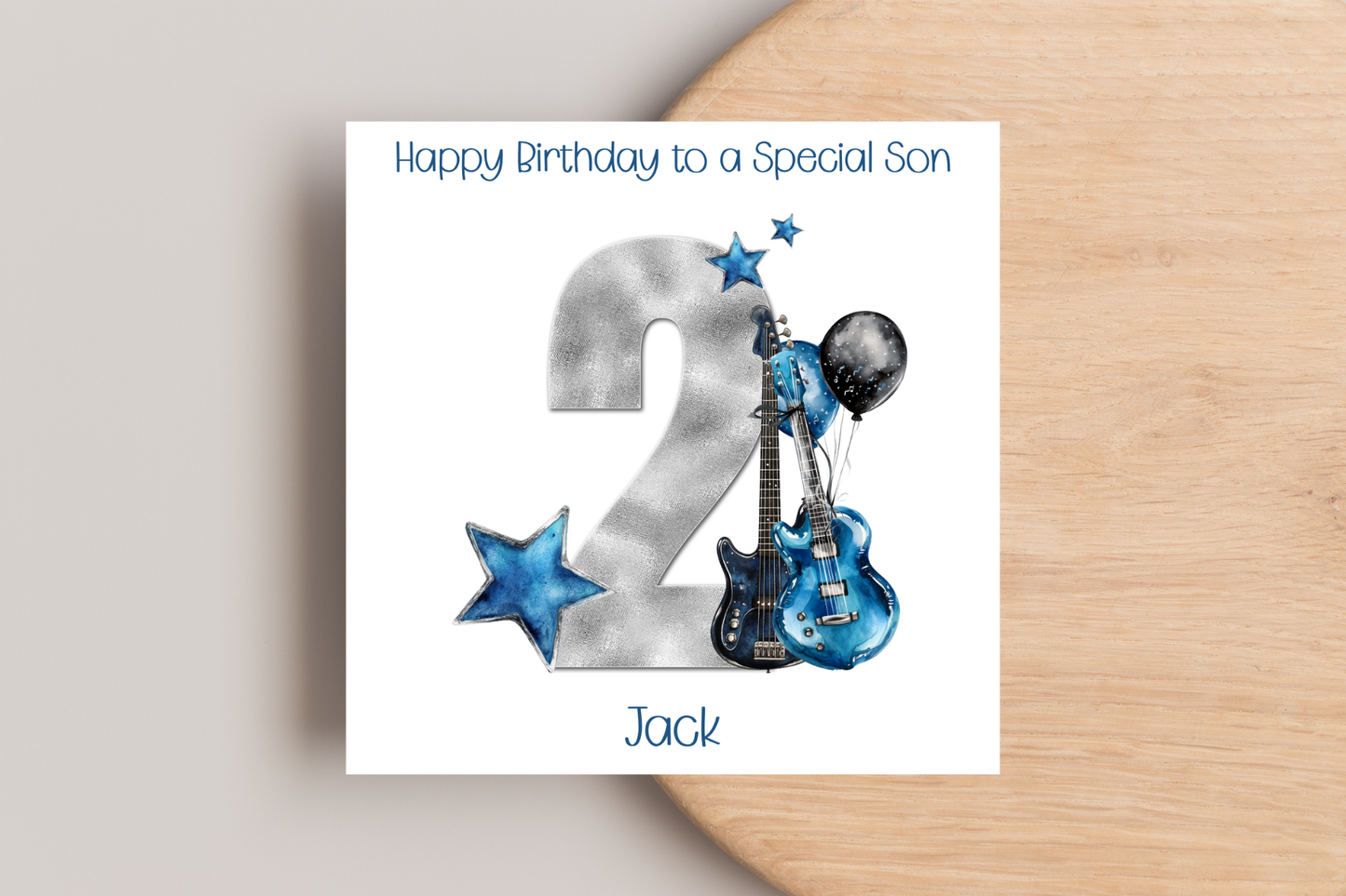 Personalised Guitar Birthday Card