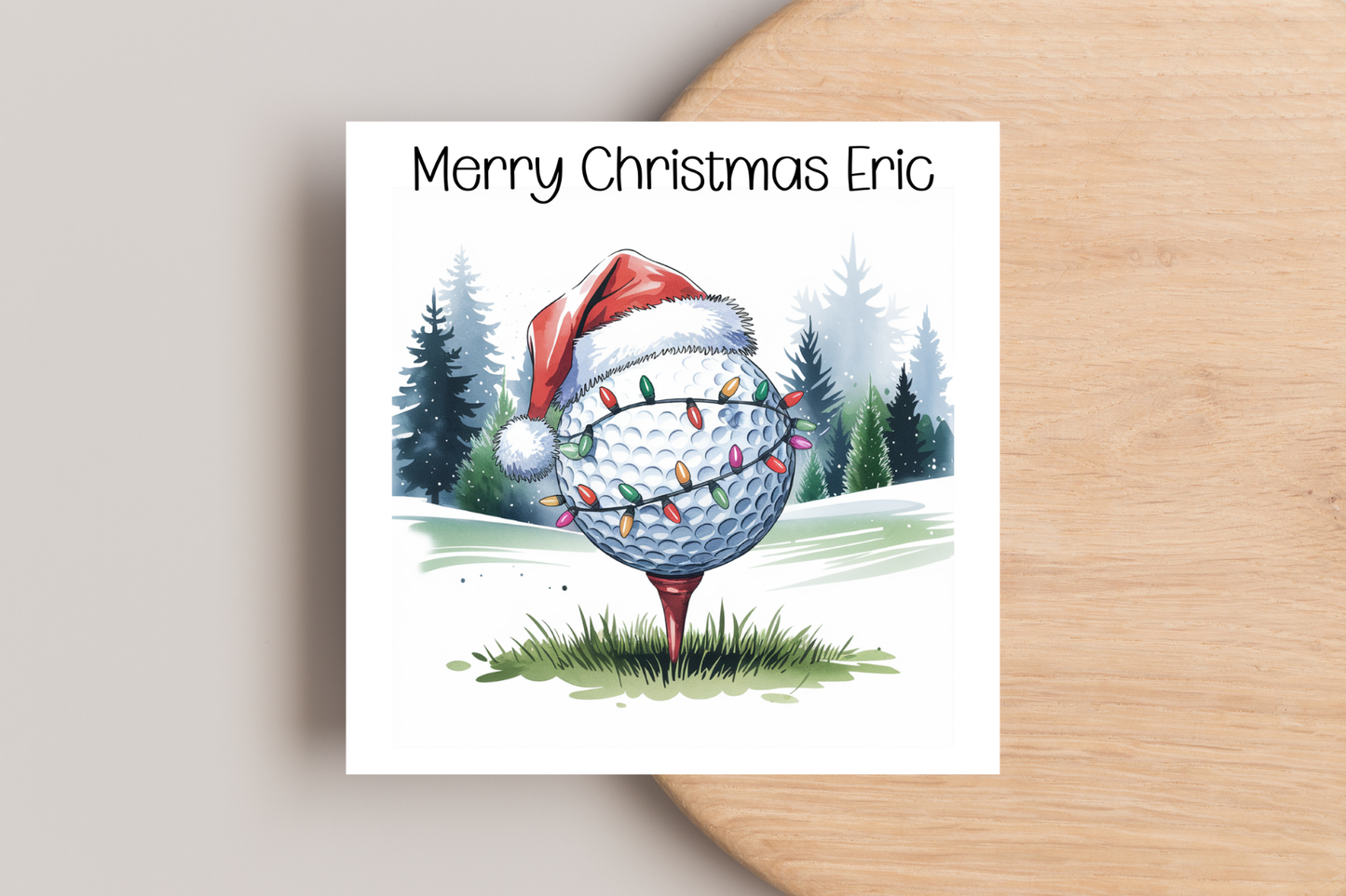 Personalised Golf Christmas Card
