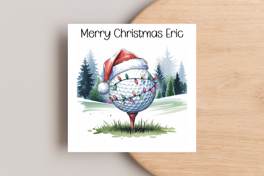 Personalised Golf Christmas Card
