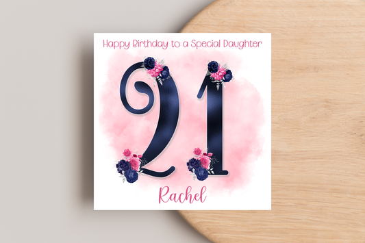 Personalised 21st Birthday Card