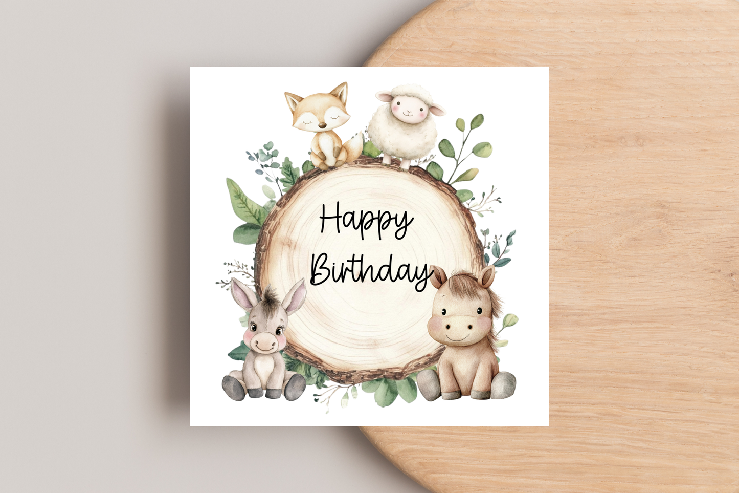 Farm Animal Birthday Card
