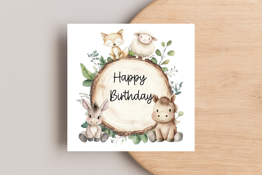Farm Animal Birthday Card