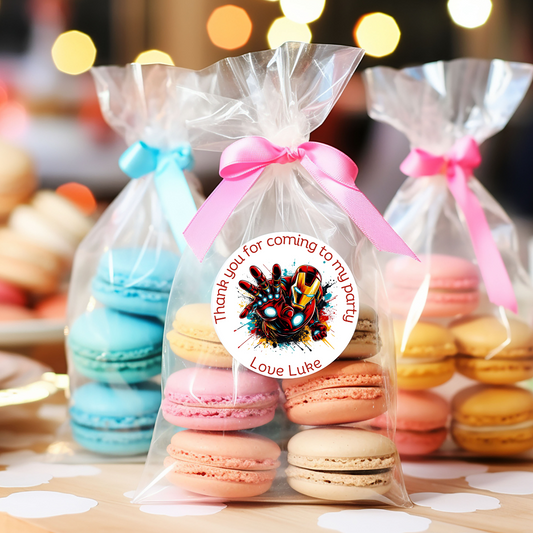24 X Ironman Thank You For Coming To My Party Stickers: Personalise Your Party Favours!