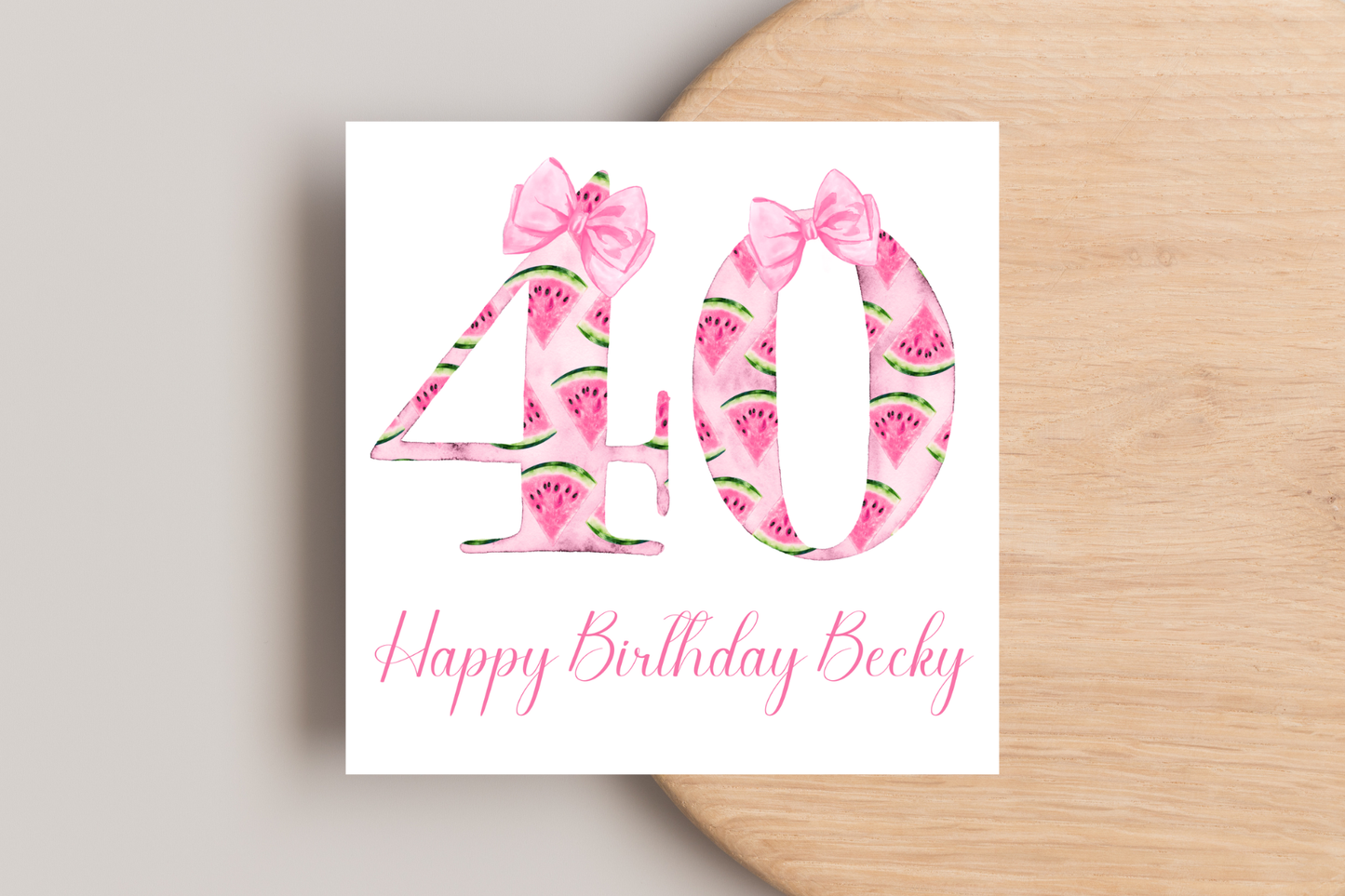 Personalised Water Melon 40th Birthday Card