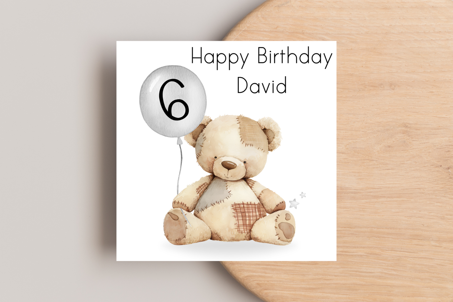 Personalised Bear Birthday Card