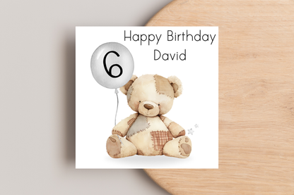 Personalised Bear Birthday Card