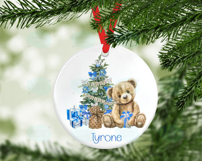 Personalised Teddy Christmas Tree Decoration