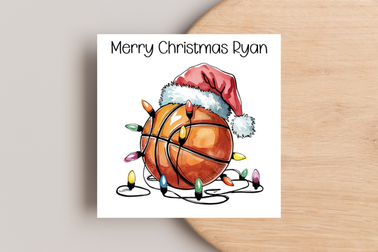 Personalised Basketball Christmas Card