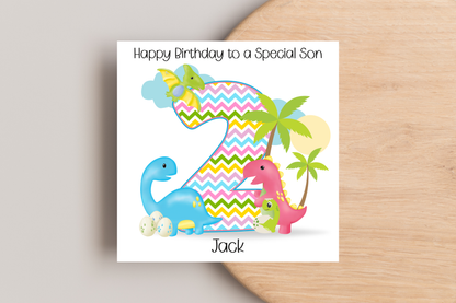 Personalised Dinosaur Birthday Card