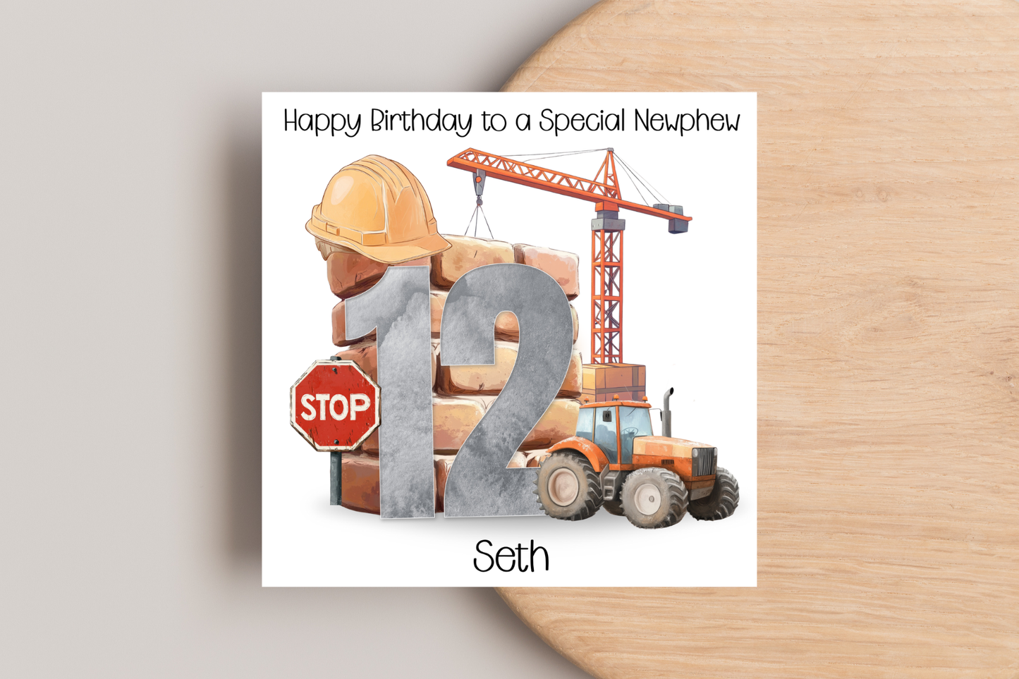 Personalised Building Site Birthday Card