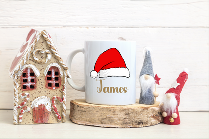 Personalised Santa Hat Christmas Mug