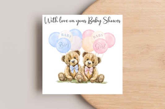 On Your Baby Shower Teddy Bear Card