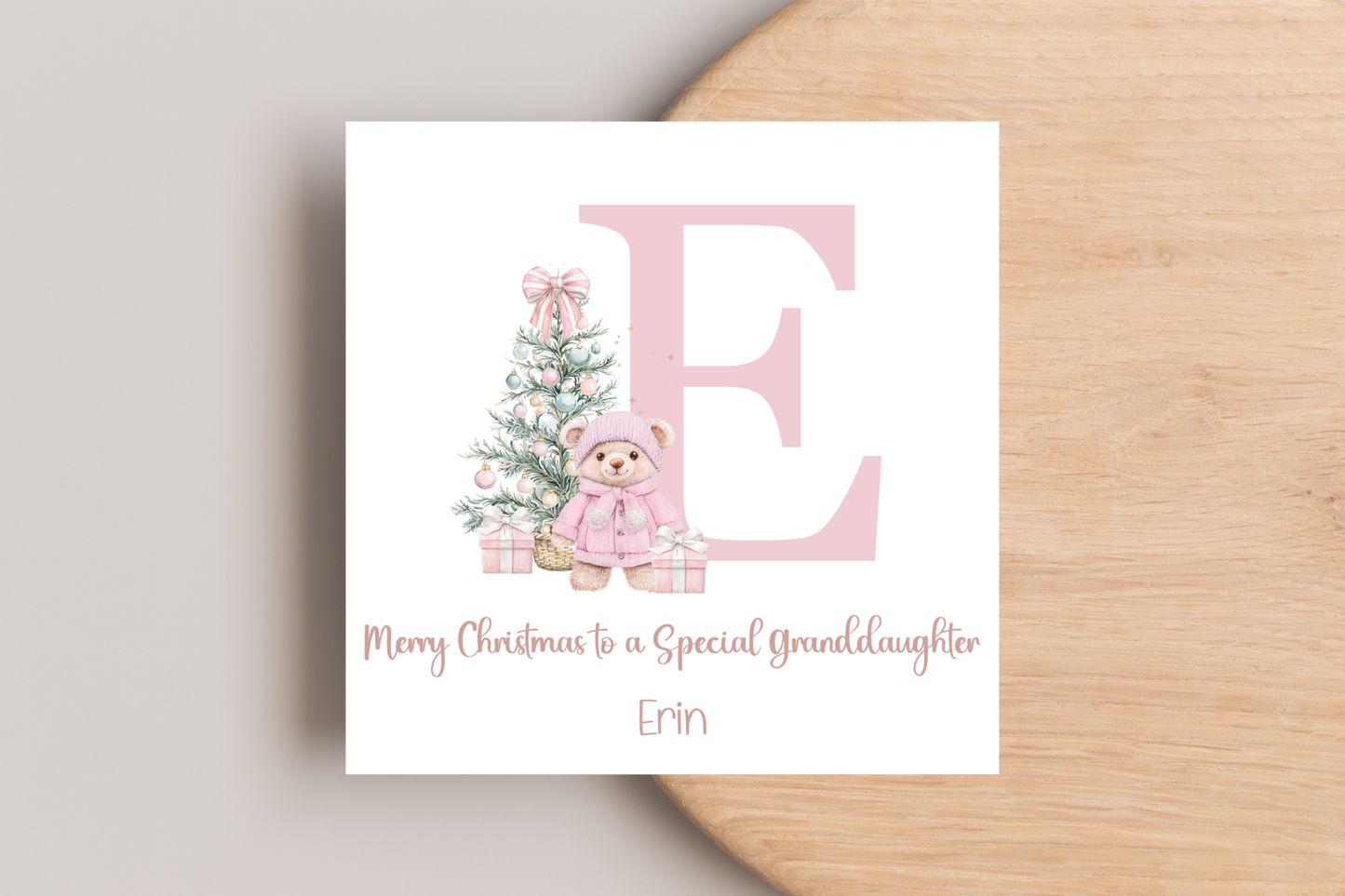 Personalised Teddy Bear Christmas Card