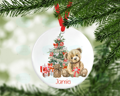 Personalised Teddy Christmas Tree Decoration